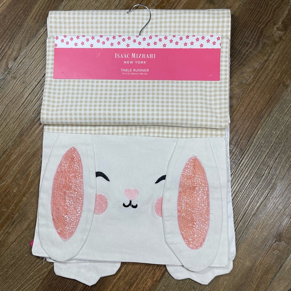 New ~ Isaac Mizrahi New York Easter Spring Bunny Table Runner